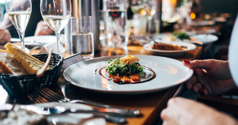 Beautifully plated meal enjoyed freely at a restaurant table